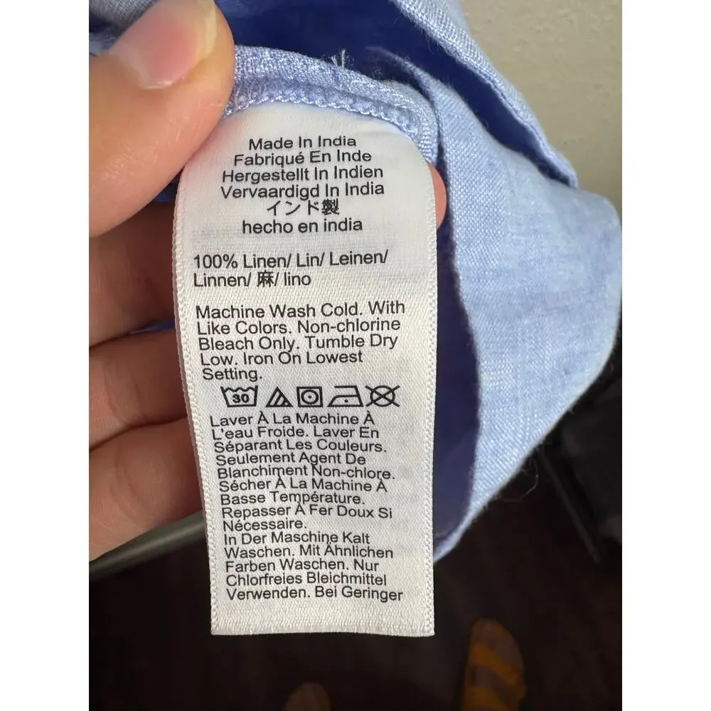 J. Crew Maxine Button-back dress 100% Linen Womens Size Small/Medium